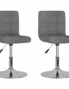 vidaXL Otočné jídelní židle 2 ks světle šedé textil