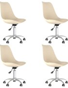 vidaXL Otočné jídelní židle 4 ks krémové textil
