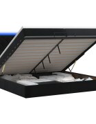 vidaXL Otomanová postel s matrací a LED Černá 200 x 200 cm Samet