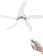 vidaXL Ozdobný stropní ventilátor se světlem 128 cm bílý