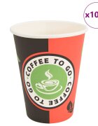 vidaXL Papírové kelímky na kávu 1000 pcs 12oz 300ml červeno-černý