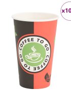 vidaXL Papírové kelímky na kávu 1000 pcs 16oz 400ml červeno-černý