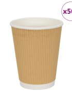 vidaXL Papírové kelímky na kávu 500 pcs 12oz 300ml hnědé