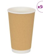 vidaXL Papírové kelímky na kávu 500 pcs 16oz 400ml hnědé