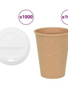 vidaXL Papírové kelímky na kávu s víčky 1000 pcs 12oz 300ml