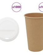 vidaXL Papírové kelímky na kávu s víčky 1000 pcs 16oz 400ml