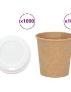 vidaXL Papírové kelímky na kávu s víčky 1000 pcs 4oz 100ml