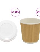 vidaXL Papírové kelímky na kávu s víčky 1000 pcs 4oz 100ml