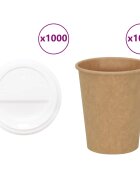 vidaXL Papírové kelímky na kávu s víčky 1000 pcs 8oz 200ml