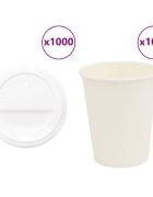 vidaXL Papírové kelímky na kávu s víčky 1000 pcs 8oz 200ml