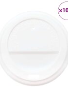 vidaXL Papírové víčka na kávu Ø80 mm 8oz 1000 pcs bílé plast