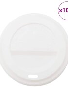 vidaXL Papírové víčka na kávu Ø90 mm 12oz and 16oz 1000 pcs bílé plast