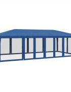 vidaXL Party stan s 12 síťovanými bočnicemi modrý 8 x 4 m HDPE