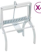 vidaXL Pasti na krtky 4 ks stříbrné pozinkovaná ocel