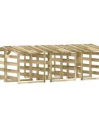 vidaXL Pergoly se střechou 6 ks 100x90x100 cm impregnovaná borovice