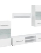 vidaXL Pětidílná obývací stěna s LED osvětlením bílá