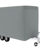vidaXL Plachta pro přívěs na koně šedá 376x168x240 cm netkaná textilie