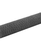 vidaXL Pletivo ke kurníku ocel PVC vrstva 25 x 075 m šedé