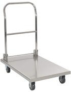 vidaXL Plošinový vozík stříbrný 82 x 53 x 86 cm nerezová ocel