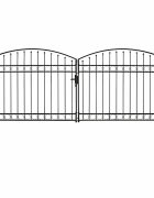 vidaXL Plotová brána ASSEN dvoukřídlé dveře s klenutým vrškem ocel 400 x 175 cm