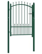 vidaXL Plotová branka EMMEN s hroty ocelová 104 x 1095 cm zelená