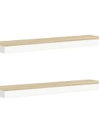 vidaXL Plovoucí nástěnné police 2 ks dub a bílé 90x235x38 cm MDF