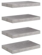 vidaXL Plovoucí nástěnné police 4 ks betonově šedé 40x235x38 cm MDF