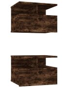 vidaXL Plovoucí noční stolky 2 ks kouřový dub 41 x 31 x 27 cm kompozit