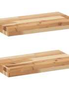 vidaXL Plovoucí police 2 ks 40 x 20 x 4 cm olejované akáciové dřevo