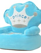 vidaXL Plyšové dětské křeslo Prince modré