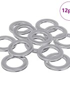 vidaXL Podložky 12 pcs Stříbrná 10 x 10 x 12 mm Železo