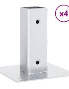 vidaXL Podstavce pro sloupky čtvercové 4 ks Stříbrná Pozinkovaná ocel