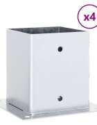 vidaXL Podstavce pro sloupky čtvercové 4 ks Stříbrná Pozinkovaná ocel