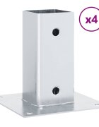 vidaXL Podstavce pro sloupky čtvercové 4 ks Stříbrná Pozinkovaná ocel