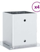 vidaXL Podstavce pro sloupky čtvercové 4 ks Stříbrná Pozinkovaná ocel