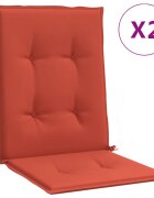 vidaXL Podušky na židli nízké opěradlo 2 ks červená melanž 100x50x4 cm