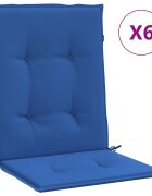 vidaXL Podušky na židli nízké opěradlo 6 ks královsky modré 100x50x3cm