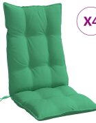 vidaXL Podušky na židli s vysokým opěradlem 4 ks zelené látka oxford