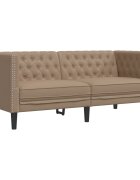 vidaXL Pohovka Chesterfield 2místná cappuccino umělá kůže