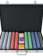vidaXL Poker set s 1000 žetony hliník