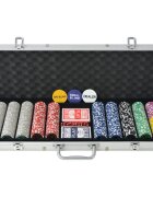 vidaXL Poker set s 500 laserovými žetony z hliníku