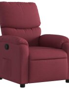 vidaXL Polohovací křeslo vínové textil