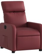 vidaXL Polohovací křeslo vínové umělá kůže