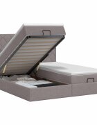 vidaXL Polohovací postel s matrací s čelo 2 ks Taupe Textil