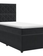 vidaXL Postel boxspring s matrací s čelo Černá 90 x 200 cm Samet