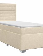 vidaXL Postel boxspring s matrací s čelo Krémová 80 x 200 cm Textil