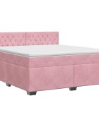 vidaXL Postel boxspring s matrací s čelo Růžová 140 x 200 cm Samet