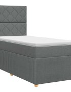vidaXL Postel boxspring s matrací s čelo Tmavě šedá jednoduchý Textil