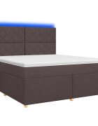 vidaXL Postel boxspring s matrací Tmavě hnědá 180 x 200 cm Textil