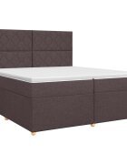 vidaXL Postel boxspring s matrací Tmavě hnědá 200 x 200 cm Textil